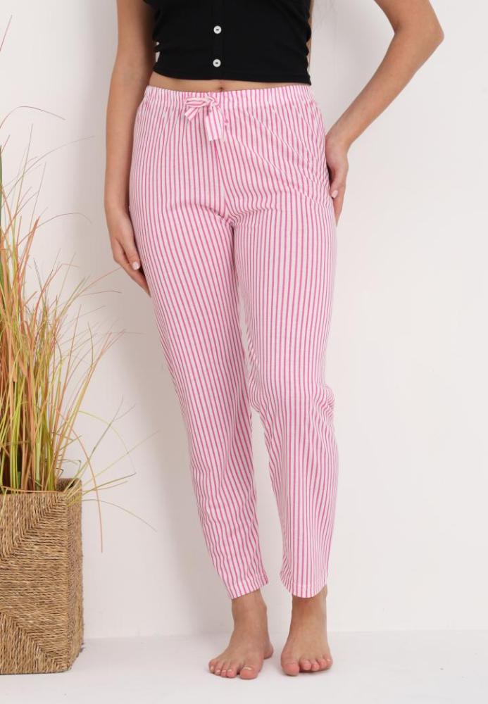 Pantaloni de Pijama Dama ,Culoare Roz cu Alb,Engros